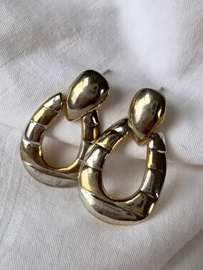 Vintage Mixed Metals Door Knocker Earrings